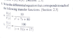 Solved 8. Write the differential equation that corresponds | Chegg.com