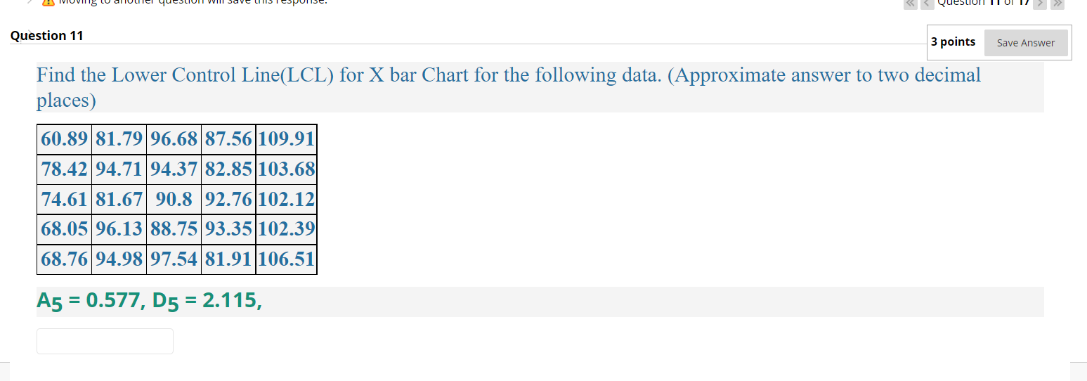 Solved Question 11 3 points Save Answer Find the Lower | Chegg.com