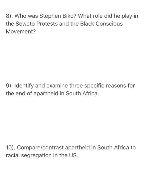 Solved 1). What Was Apartheid? When And Why Was It | Chegg.com