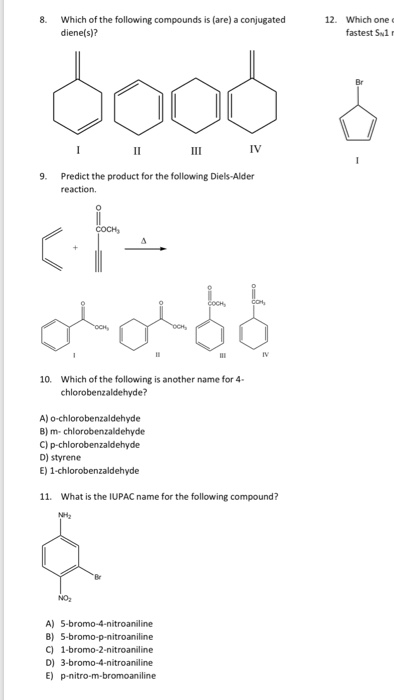 Solved 8. 2. Which one Which of the following compounds is | Chegg.com