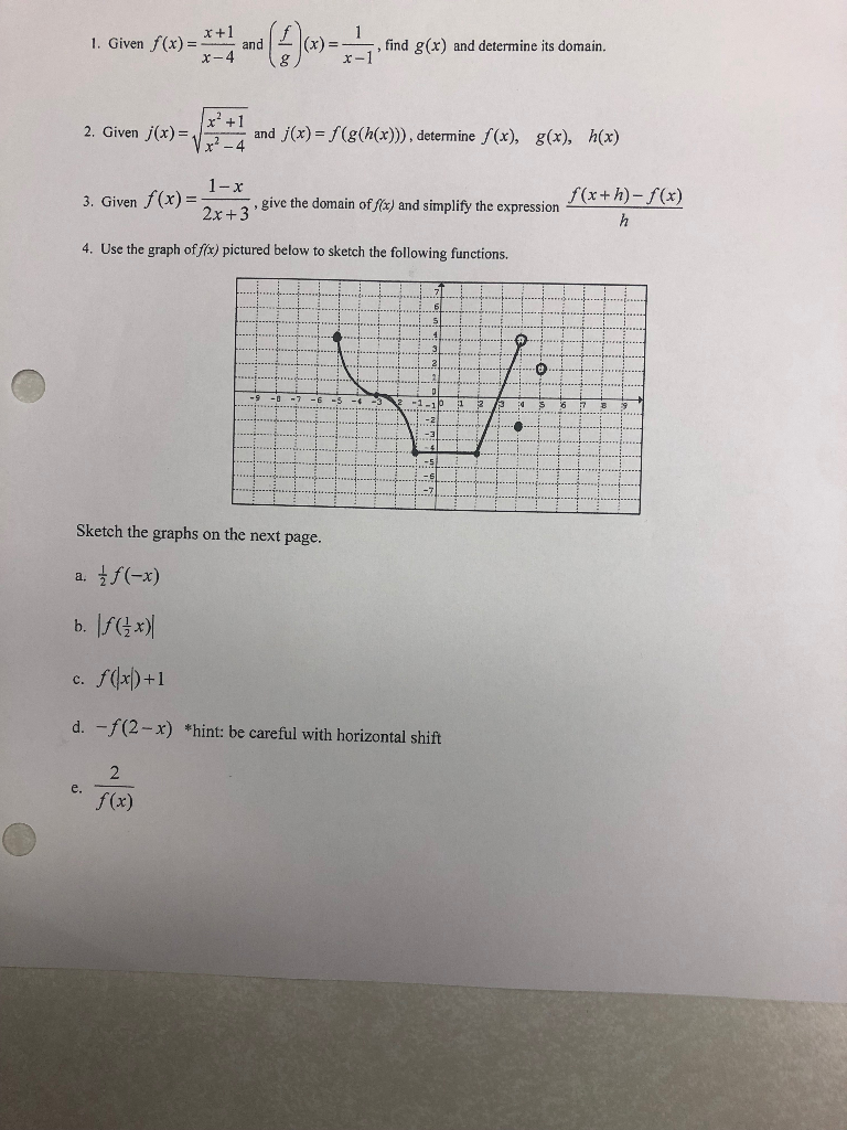 Solved 1 Given F X Ma 4 Om X Find G X And Det Chegg Com