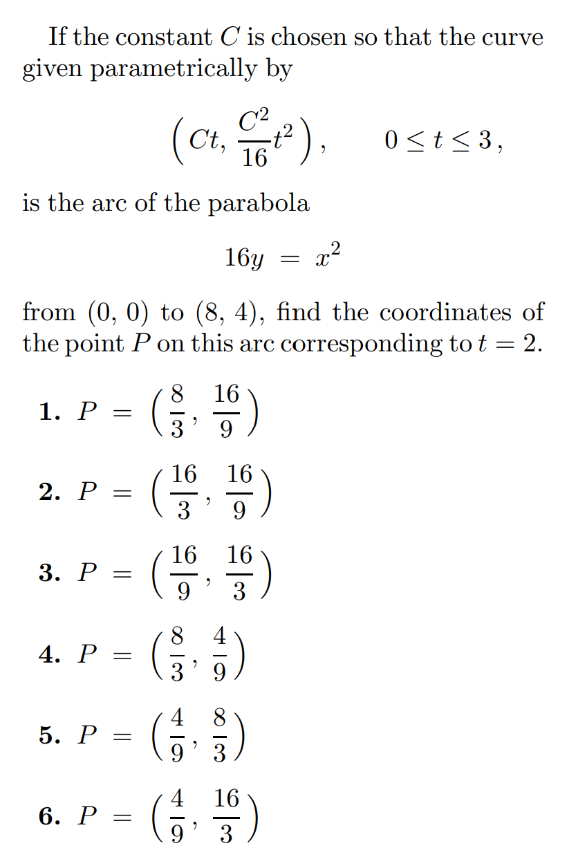 Solved If the constant C is chosen so that the curve given | Chegg.com