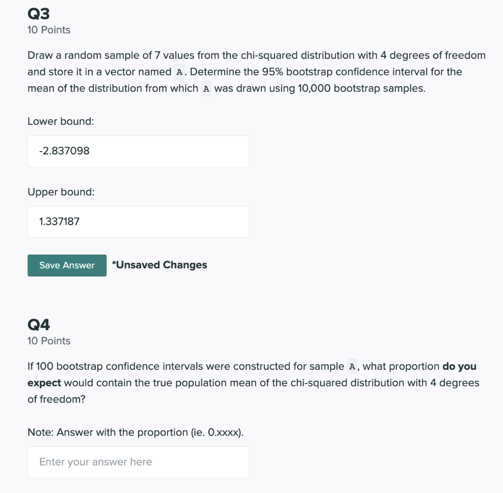 Q3 10 Points Draw a random sample of 7 values from | Chegg.com