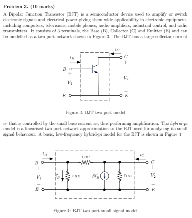 Solved Problem 3. (10 marks) A Bipolar Junction Transistor | Chegg.com