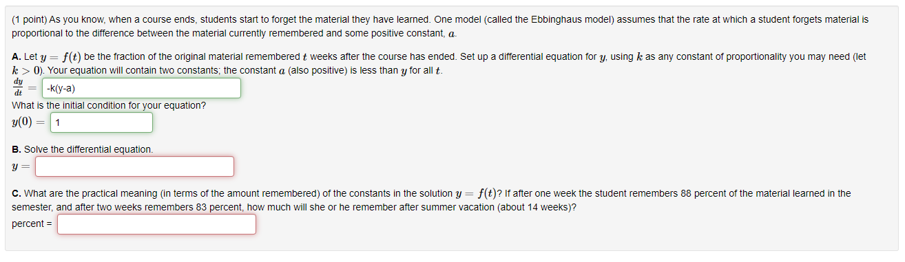 Solved (1 point) As you know, when a course ends, students | Chegg.com