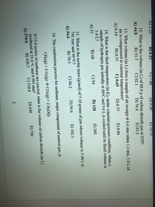 Solved A) 3.25 B) 6.15 C)7.40 D) 9.30 E) T0.55 12. What Is | Chegg.com