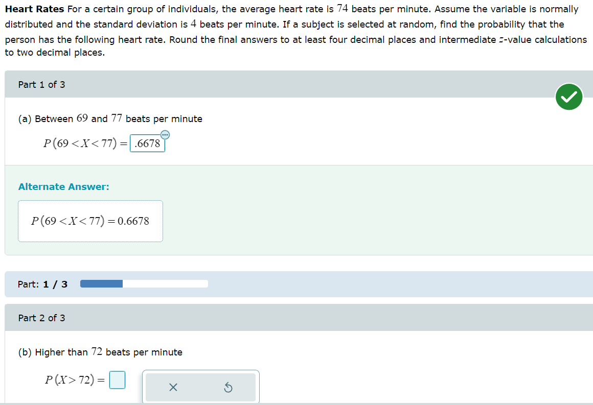 Solved Heart Rates For a certain group of individuals, the | Chegg.com