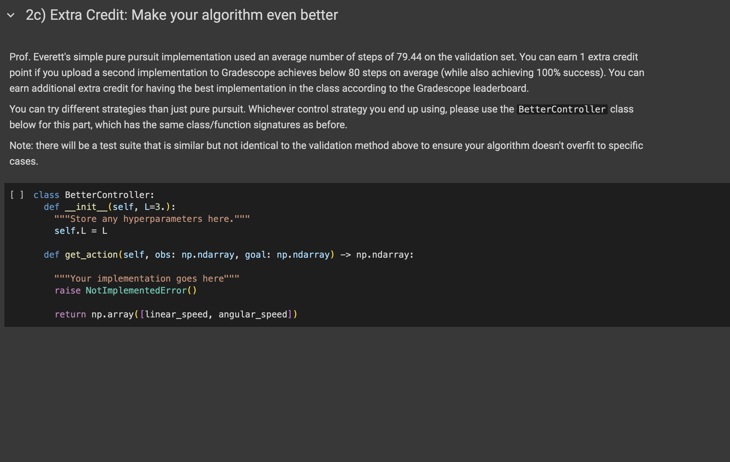 implementing a few advanced algorithms with python |... 2 c) Extra Credit: Make your algorithm even | Chegg.com