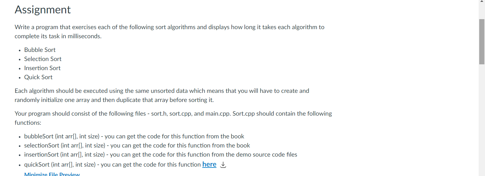 Solved Assignment Write A Program That Exercises Each Of The | Chegg.com