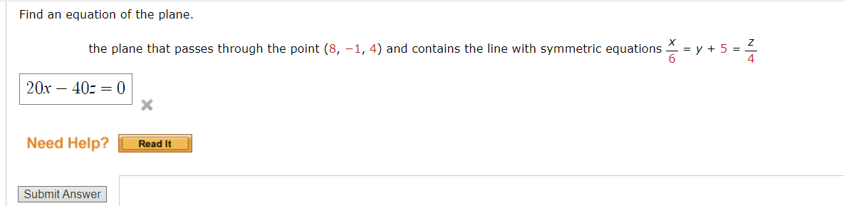 Solved Find an equation of the plane. the plane that passes | Chegg.com