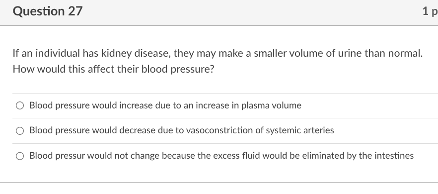 Solved If an individual has kidney disease, they may make a 