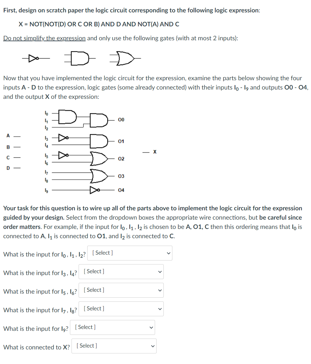 Solved First, design on scratch paper the logic circuit | Chegg.com