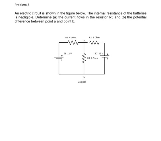 Solved Problem 3 An electric circuit is shown in the figure | Chegg.com