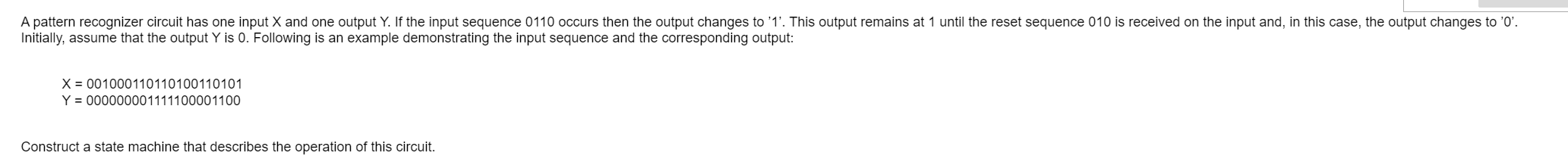 Solved Initially, assume that the output Y ﻿is 0 . | Chegg.com