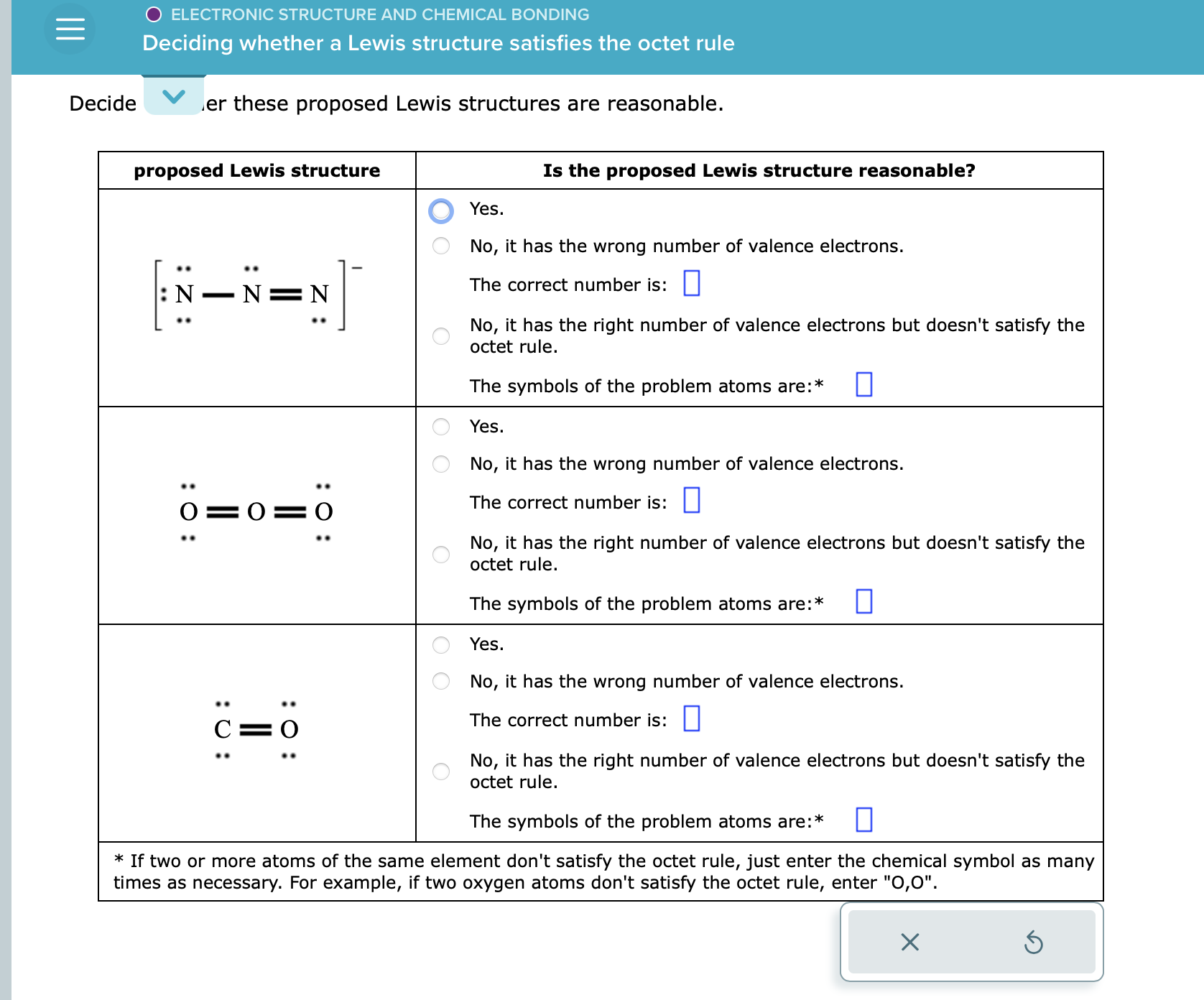Solved ELECTRONIC STRUCTURE AND CHEMICAL BONDING Deciding