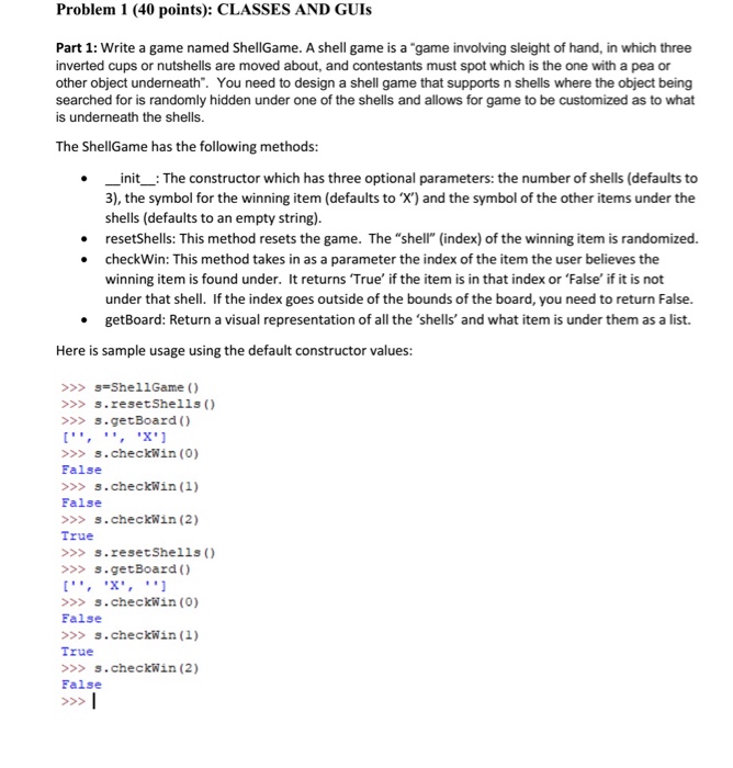 Solved Problem 1 (40 points): CLASSES AND GUIs Part 1: Write | Chegg.com