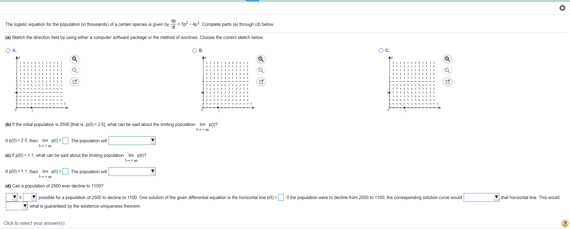 Solved dp The logistic equation for the population (in | Chegg.com