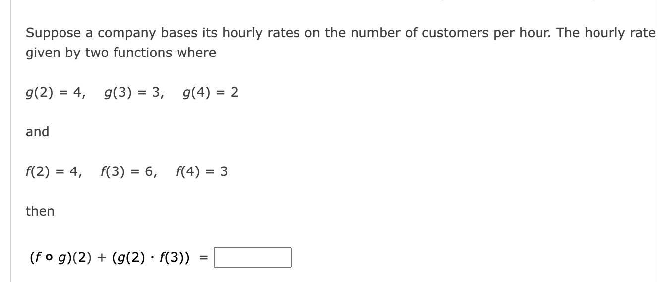 Solved Suppose a company bases its hourly rates on the | Chegg.com