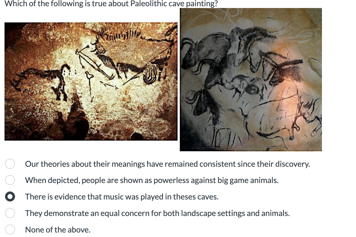 Which of the following is true about Paleolithic cave | Chegg.com