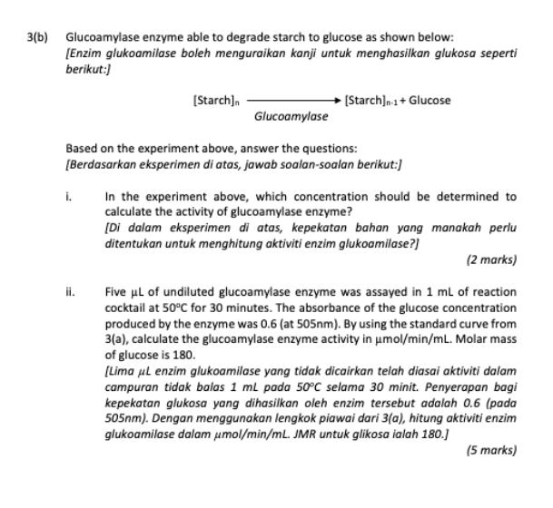 3(b) Glucoamylase Enzyme Able To Degrade Starch To | Chegg.com