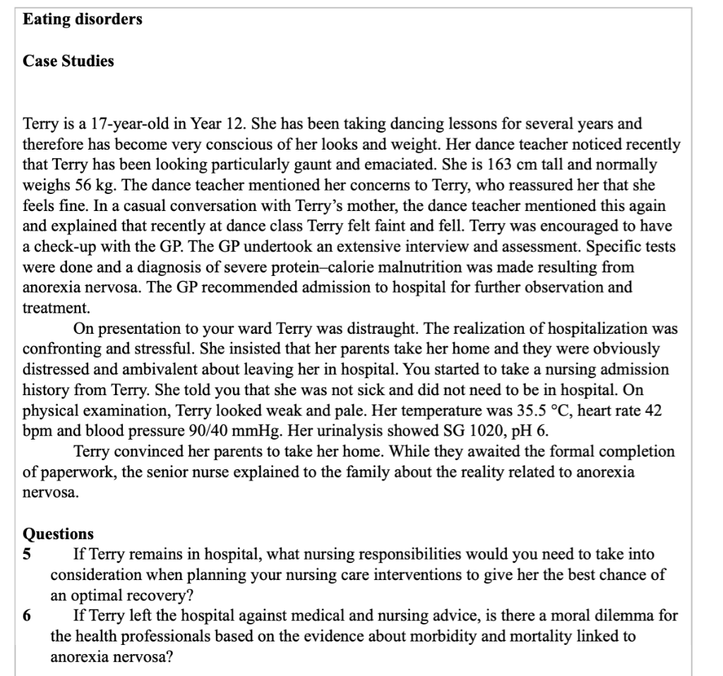 case study for eating disorders alexis