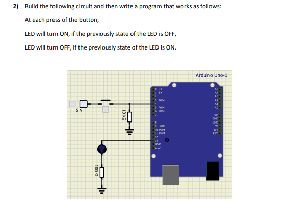Solved 2) Build the following circuit and then write a | Chegg.com