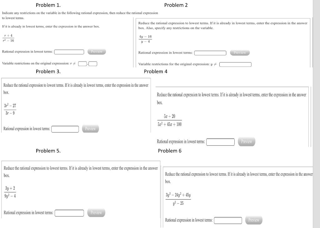 Solved Problem 1. Problem 2 Indicate any restrictions on the | Chegg.com