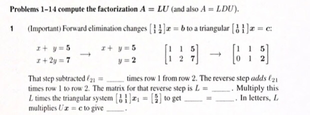 How To Reverse Lu Factorization Solved Problems 1-14 compute the factorization A LU (and | Chegg.com