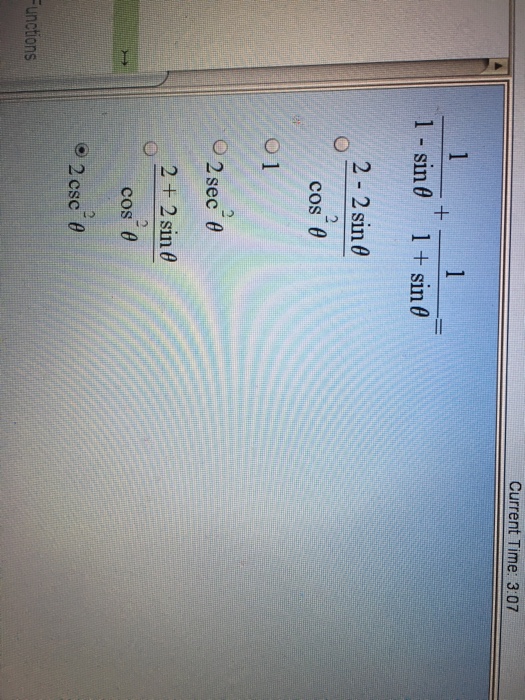 simplify 1 sin 2 theta 1 cos 2 theta