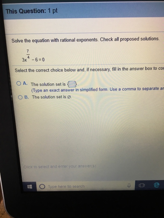 Solved This Question: 1 pt Solve the equation with rational | Chegg.com