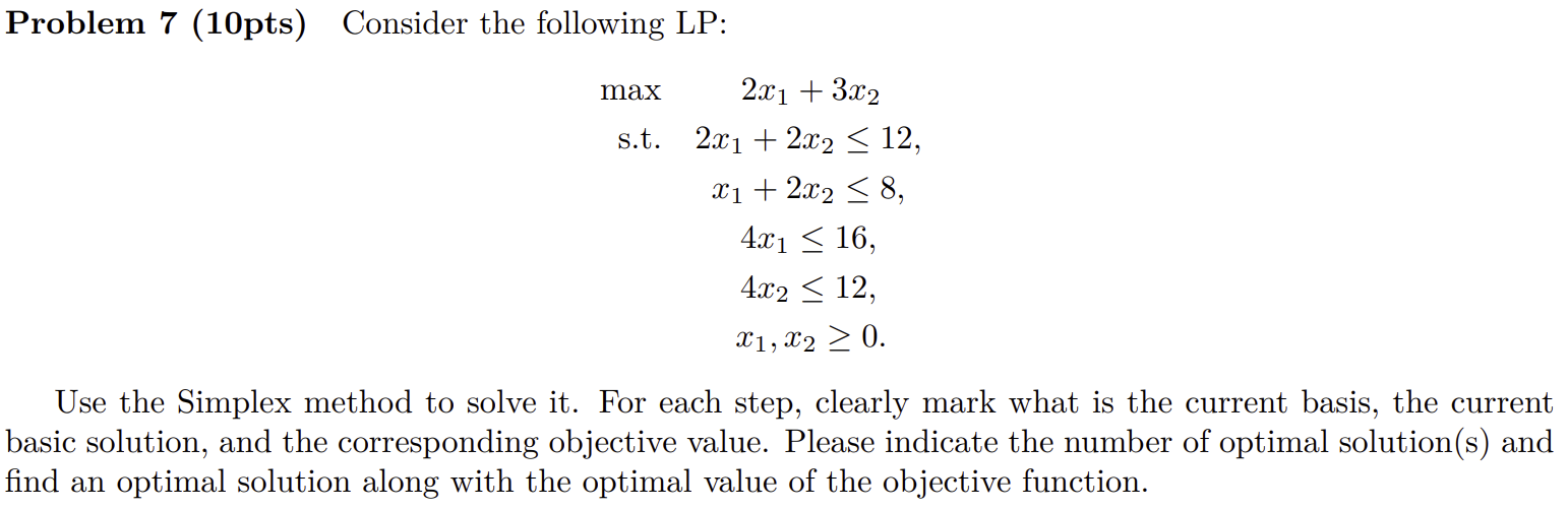 Solved Asking for the expert on linear programming, simplex