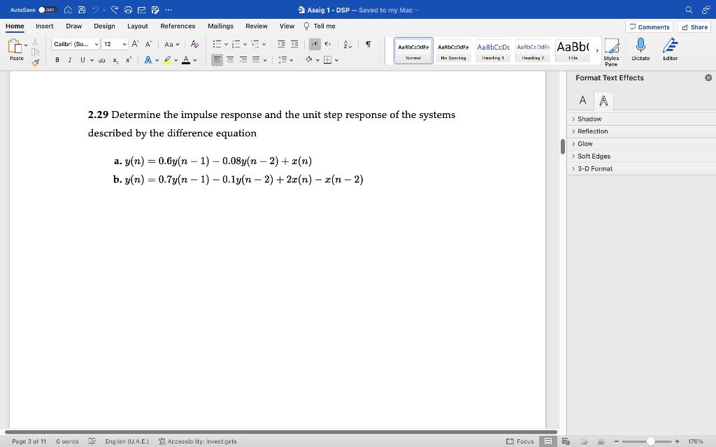 Solved 2.29 Determine The Impulse Response And The Unit Step | Chegg.com