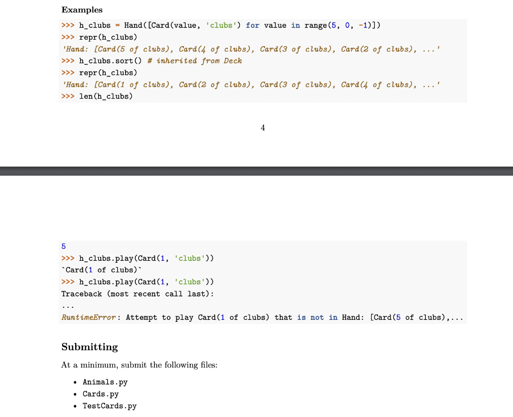 Solved Part 1 Oop With Animals This First Part Is A Quick Chegg