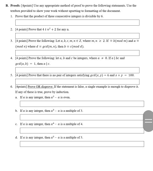 Solved B. Proofs: [4points] Use Any Appropriate Method Of | Chegg.com