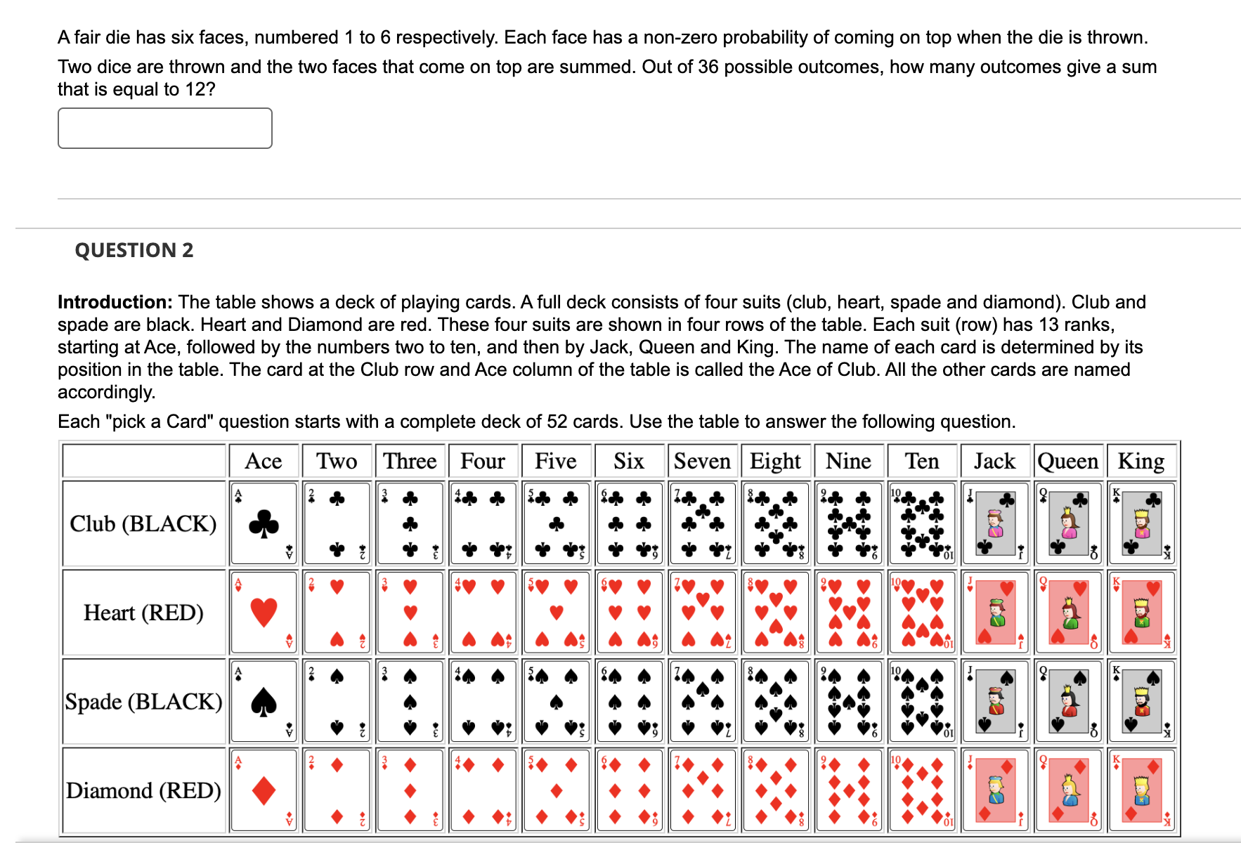 Solved A Fair Die Has Six Faces, Numbered 1 To 6 | Chegg.com