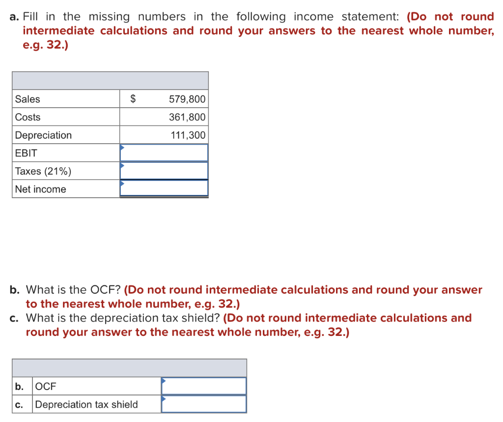 Solved a. Fill in the missing numbers in the following | Chegg.com