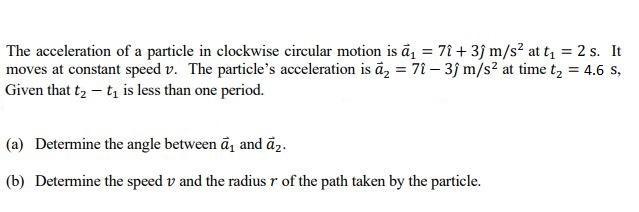 Solved - The acceleration of a particle in clockwise | Chegg.com