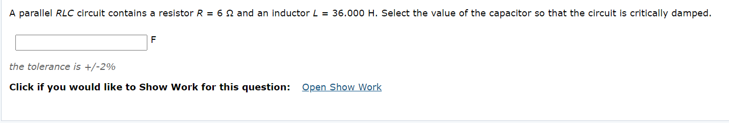 Solved A parallel RLC circuit contains a resistor R = 6 12 | Chegg.com