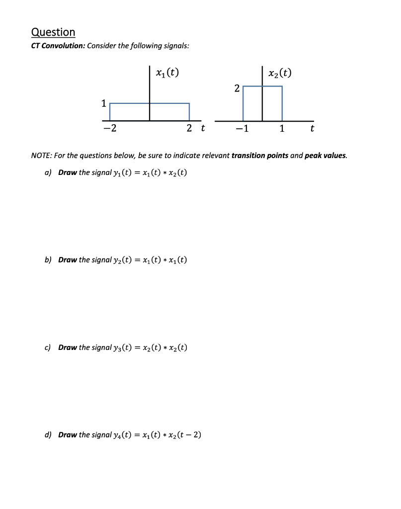 Solved Question CT Convolution: Consider the following | Chegg.com