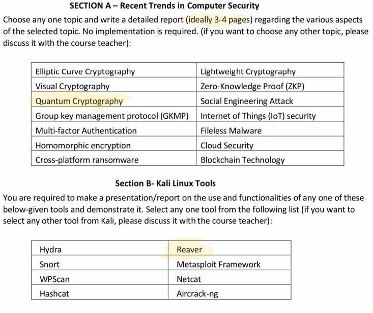 Solved SECTION A - Recent Trends in Computer Security Choose | Chegg.com