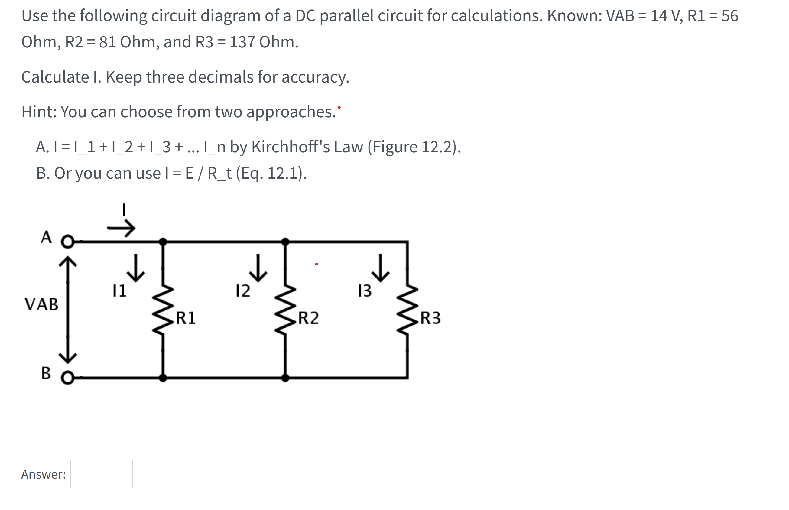 Solved Use the following circuit diagram of a DC parallel | Chegg.com