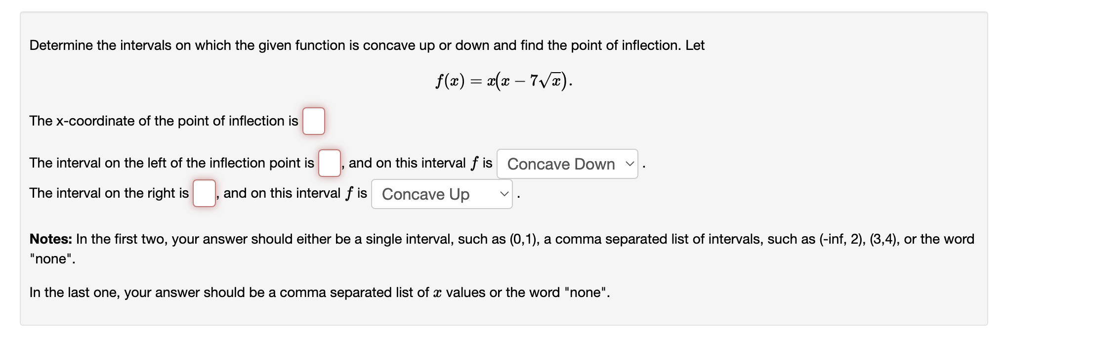 Solved Determine the intervals on which the given function | Chegg.com
