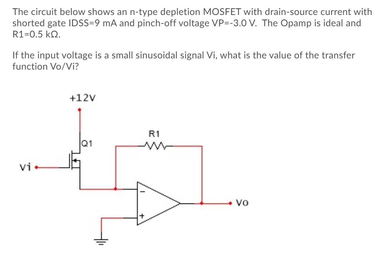 Solved The circuit below shows an n-type depletion MOSFET | Chegg.com