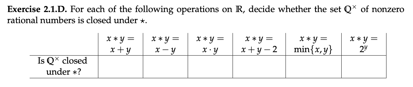 Solved Exercise 2.1.D. For each of the following operations | Chegg.com