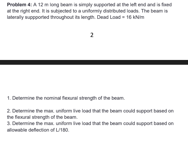 Solved Problem 4: A 12 m long beam is simply supported at | Chegg.com