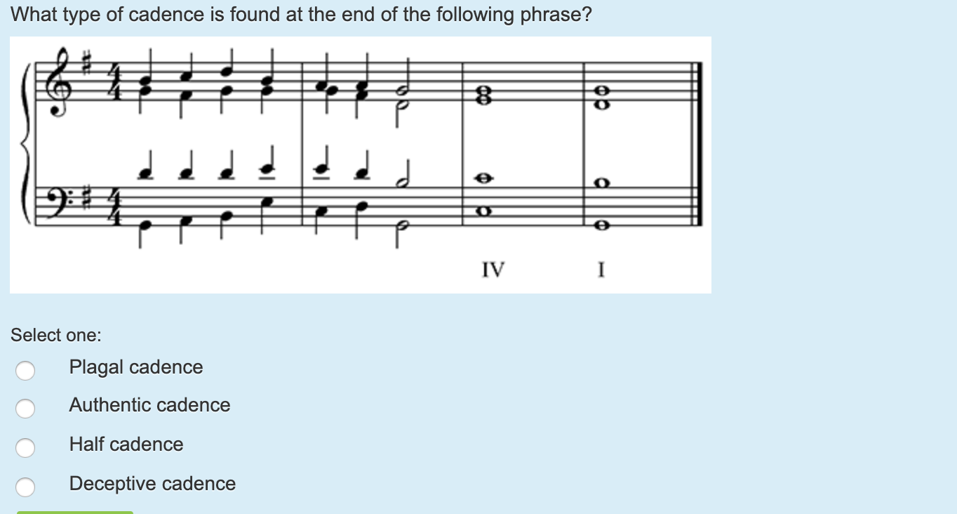 What Type Of Cadence Is Found At The End Of The Fo Chegg Com