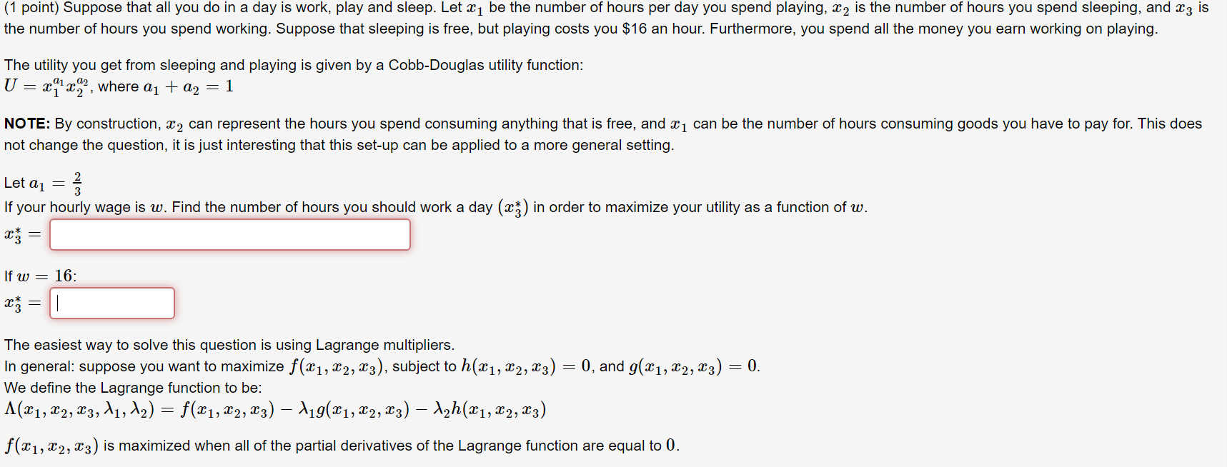 Solved 1 Point Suppose That All You Do In A Day Is Work Chegg Com