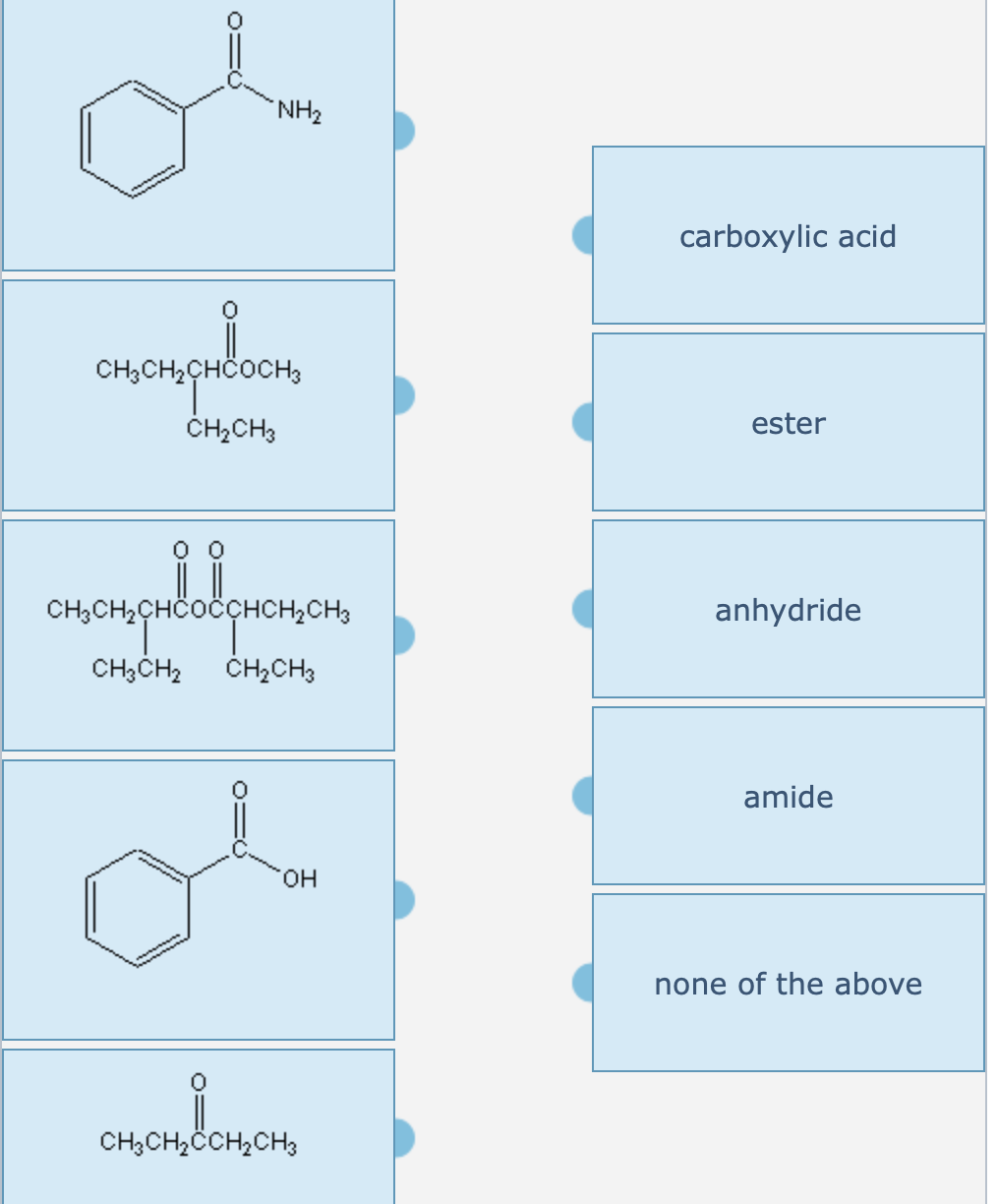 Solved Match each structural formula on the left to a | Chegg.com