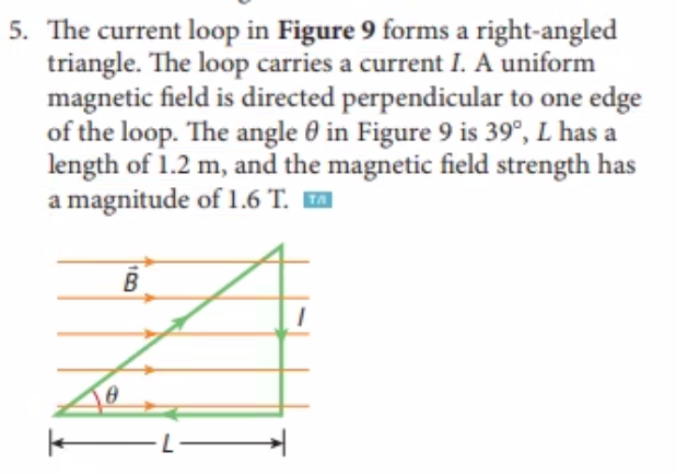 Solved 5. The current loop in Figure 9 forms a right-angled | Chegg.com