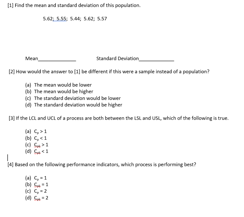Solved [1] Find the mean and standard deviation of this | Chegg.com